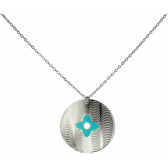 Silver Shield - Turquoise Necklace