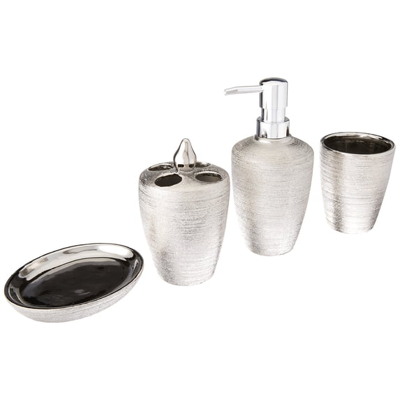 Silver Shimmer Bath Accessory Set