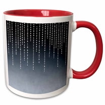 3drose, Silver Shimmering Rhinestones on Blue Grey Background, 11oz Two-tone Red Mug