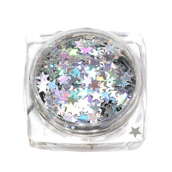 Silver Shine Star Nail Ornaments 3mm Sequins Colorful for Women Nail Decoration DIY Crafts