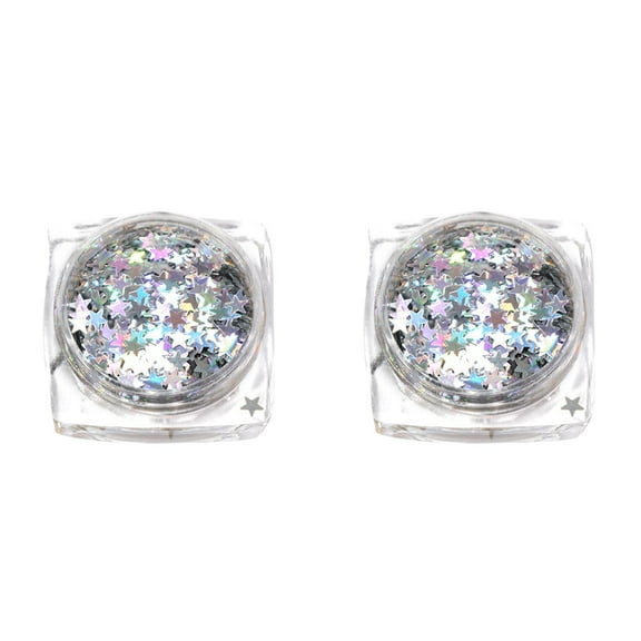 Silver Shine Star Nail Ornaments Gold Star Sequins Colorful Sequins 3mm For Women Nail Decoration Short Clear on Nails Dragon Fruit Inclusions Cute Nail Stickers Sugar Nails Glitter on Nail Nail