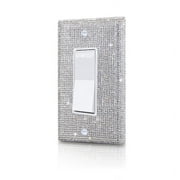 Silver Shiny Silver Rhinestones Wall Plates Light Switch Cover Decorative Outlet Cover Single Toggle Switch Plates And Outlet Covers