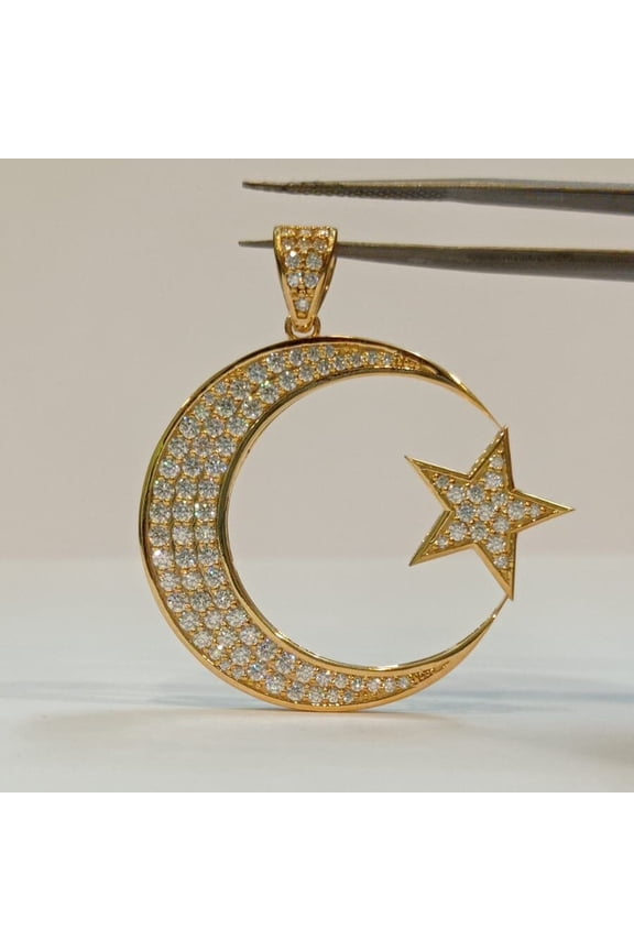 14K White Gold Finish Round Cut Cubic Zirconia Women's Pendant