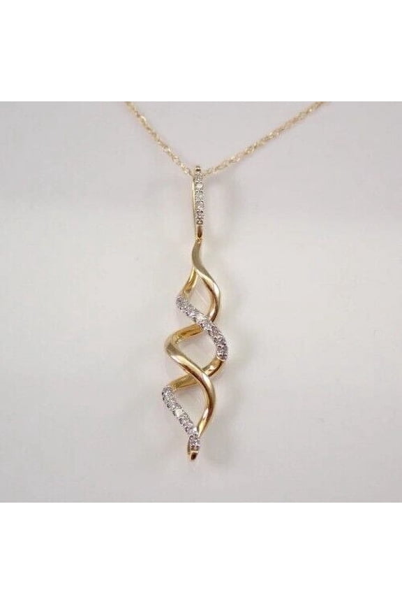1Ct Round Cut Cubic Zirconia Infinity Pendant 14K Yellow Gold Finish