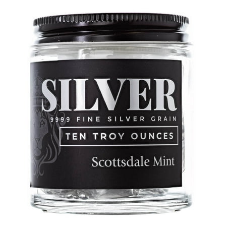 Silver Shot 10 Troy oz .9999 Fine Silver Casting Grain Jar