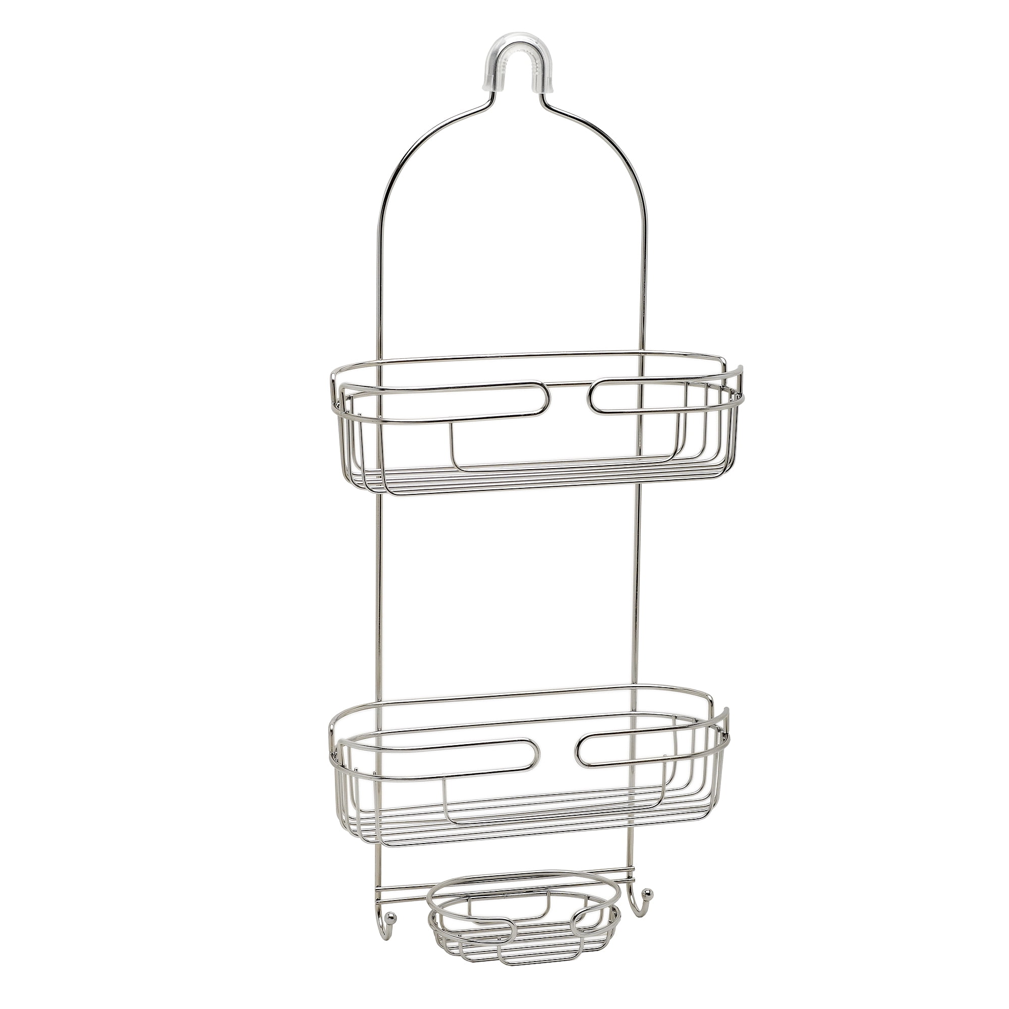 Silver Shower Caddy with 2 Shelves, Zenna Home overtheShowerhead