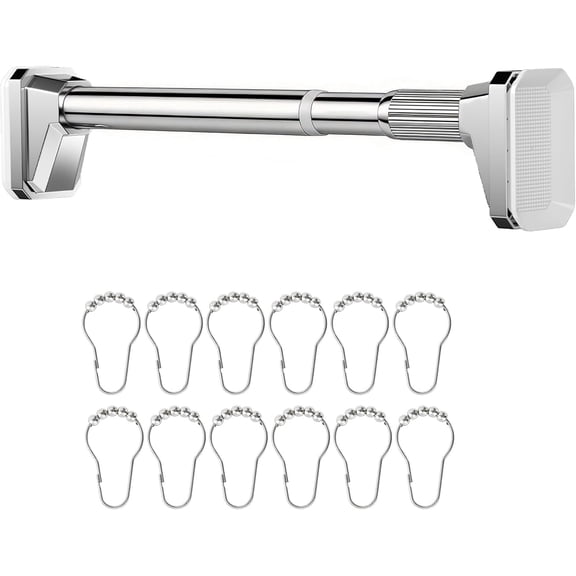Silver Shower Curtain Rod 39 to 86 Inch,Heavy-Duty inner Lock Stainless Steel Telescopic Rod,1.2-Inch Diameter Bathroom Anti-Rust And anti-Slip Tension Rod Without Drilling,Convenient to Use