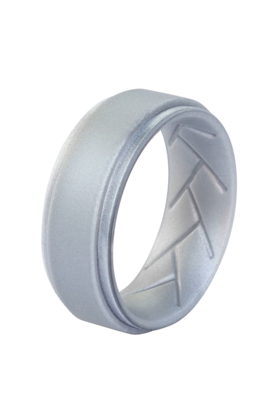 Silver Silicone Wedding Ring Band Flexible Rubber Simple Temporary Men Women