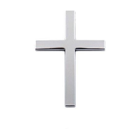 Silver Silver 3D Metal Cross Car Emblem Sticker Alloy Automotive Badge Decal For Vehicle Body Rear Window Scratch Resistant Auto Accessory