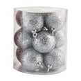thumbnail image 1 of Silver Silver Glitter Christmas Ornaments Shatterproof For Tree Decorations With Hanging Rings And Festive Appeal, 1 of 7