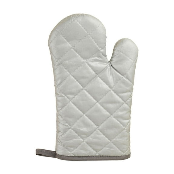 Silver Silver Heat Resistant Oven Mitt Microwave Glove Non Slip Grilling Baking Mittens Kitchen Safety Hand Protection Extra Thick 11X6.7 Inches