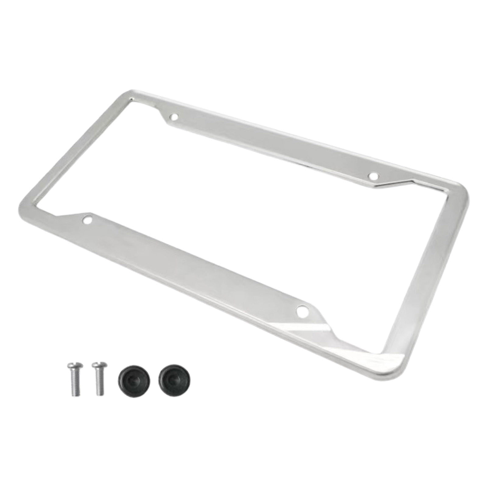 Register Frame Silver Silver Metal License Frame With Secure Attachment For Vehicle ...
