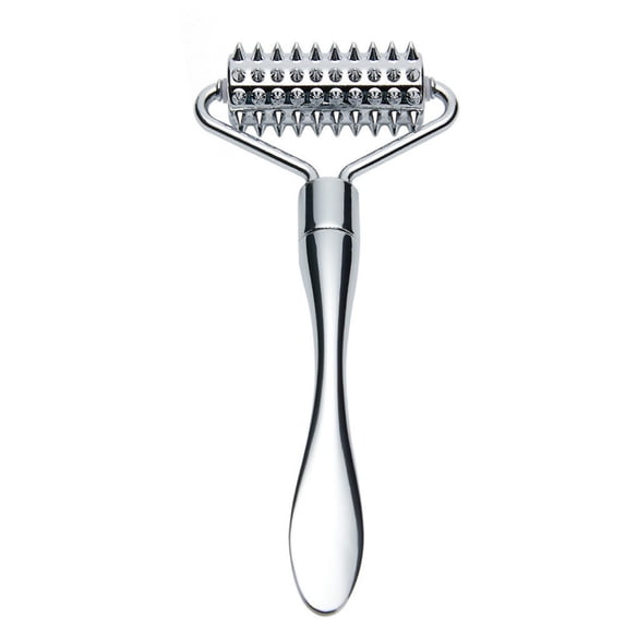 Silver Silver Tone Metal Micro Needle Derma Roller Massage Tool For Face Neck Hand Body Acupuncture Skin Therapy