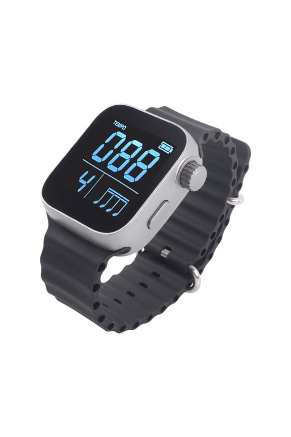 Silver Silver Vibrating Metronome Wrist Watch Wearable Tempo Device For Music Practice Exercise