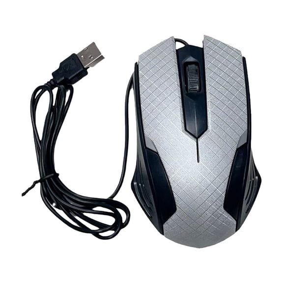 Silver Usb Wired Optical Mouse Ergonomic Plug And Play Computer Laptop Pc Office Home Work Silver