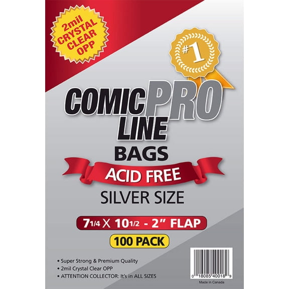 Silver Size Comic Bags OPP