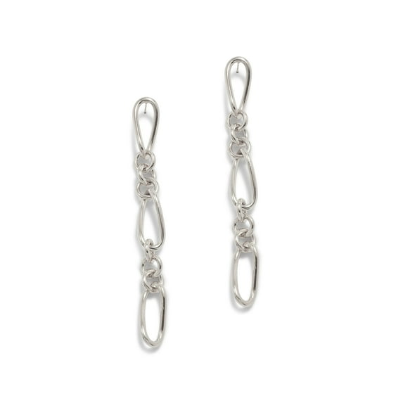 Silver Skyler Chain Post Earrings