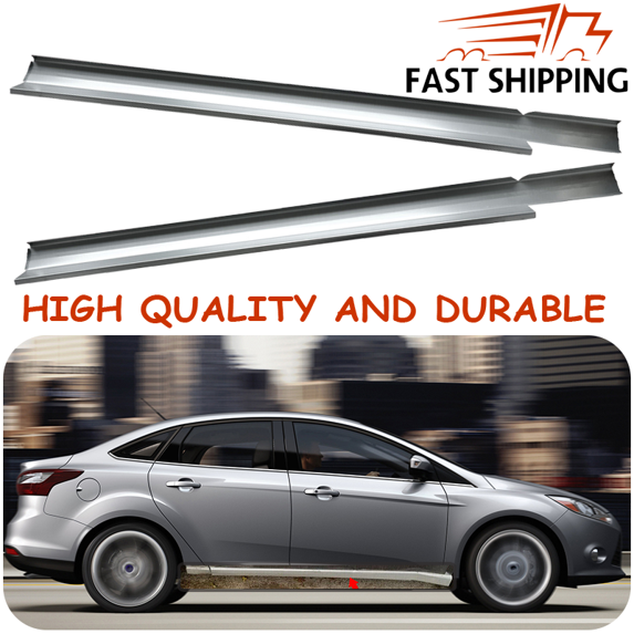 Ford Focus Rocker Panel Silver Slip-on Rocker Panel 4 door Left+Right Fit For 2008-2011 Ford ...