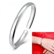 FESHIONN IOBI Silver Smooth Cuff Bangle Bracelet