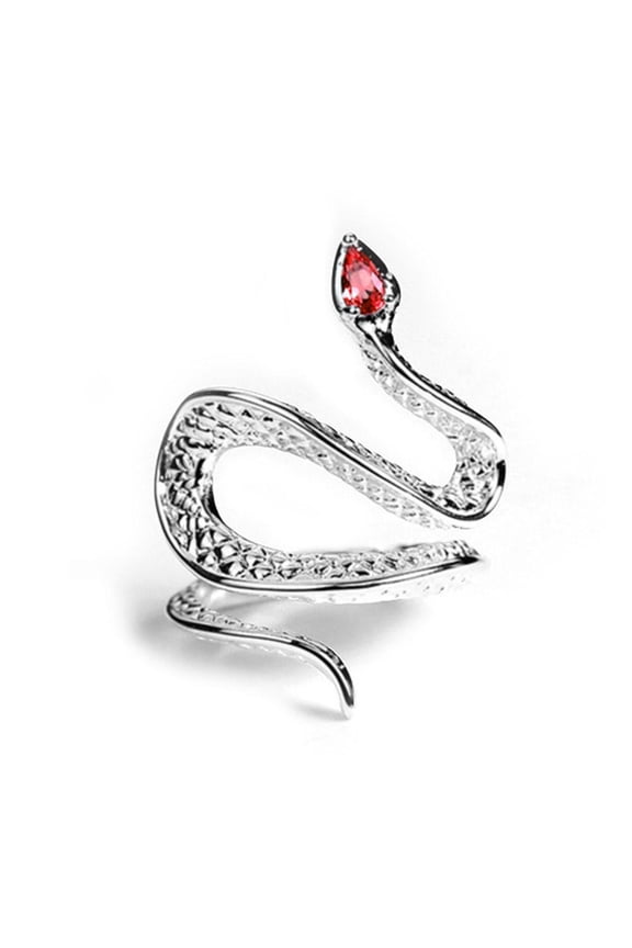 Silver Snake for Women, Adjustable Open Snake Rings with Colorful Crystal Rings, Band Stacking Animal Snake 2025 Stone A2L5