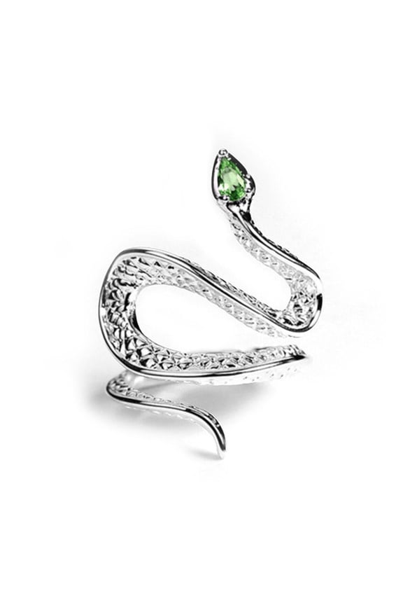 Silver Snake for Women, Adjustable Open Snake Rings with Colorful Crystal Snake Band Rings, Stacking Stone Animal 2025