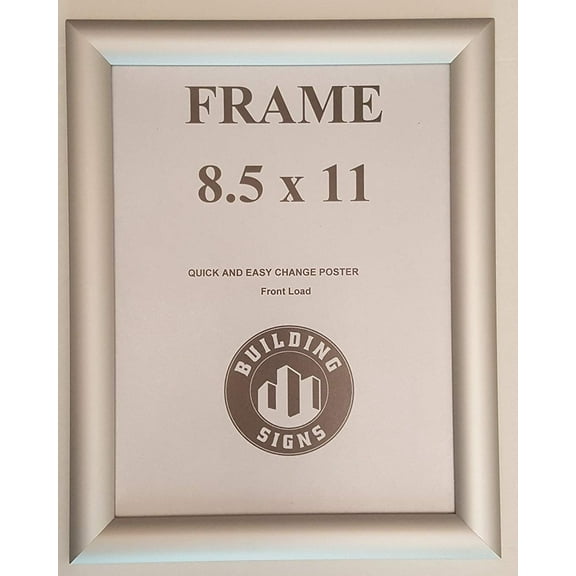 Silver Snap Poster Frame/ Picture Frame / notice frame 8.5 x 11 Front Load Easy Open Snap frame ( Aluminum !!!)
