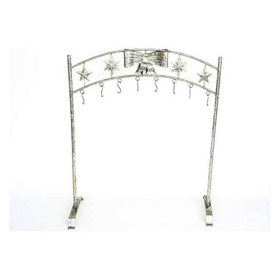 Silver Snowflake Christmas Stocking Holder Stand