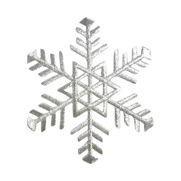 Silver Snowflake - Iron on Applique/Embroidered Patch