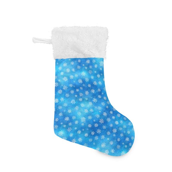Silver Snowflake Pattern Christmas Stockings 17.71" Christmas Tree Decoration Fireplace Party Decoration