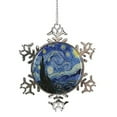 thumbnail image 1 of Silver Snowflake Starry Night Ornament Van Gogh Decoration Christmas Tree Hanging Ornament, 1 of 1