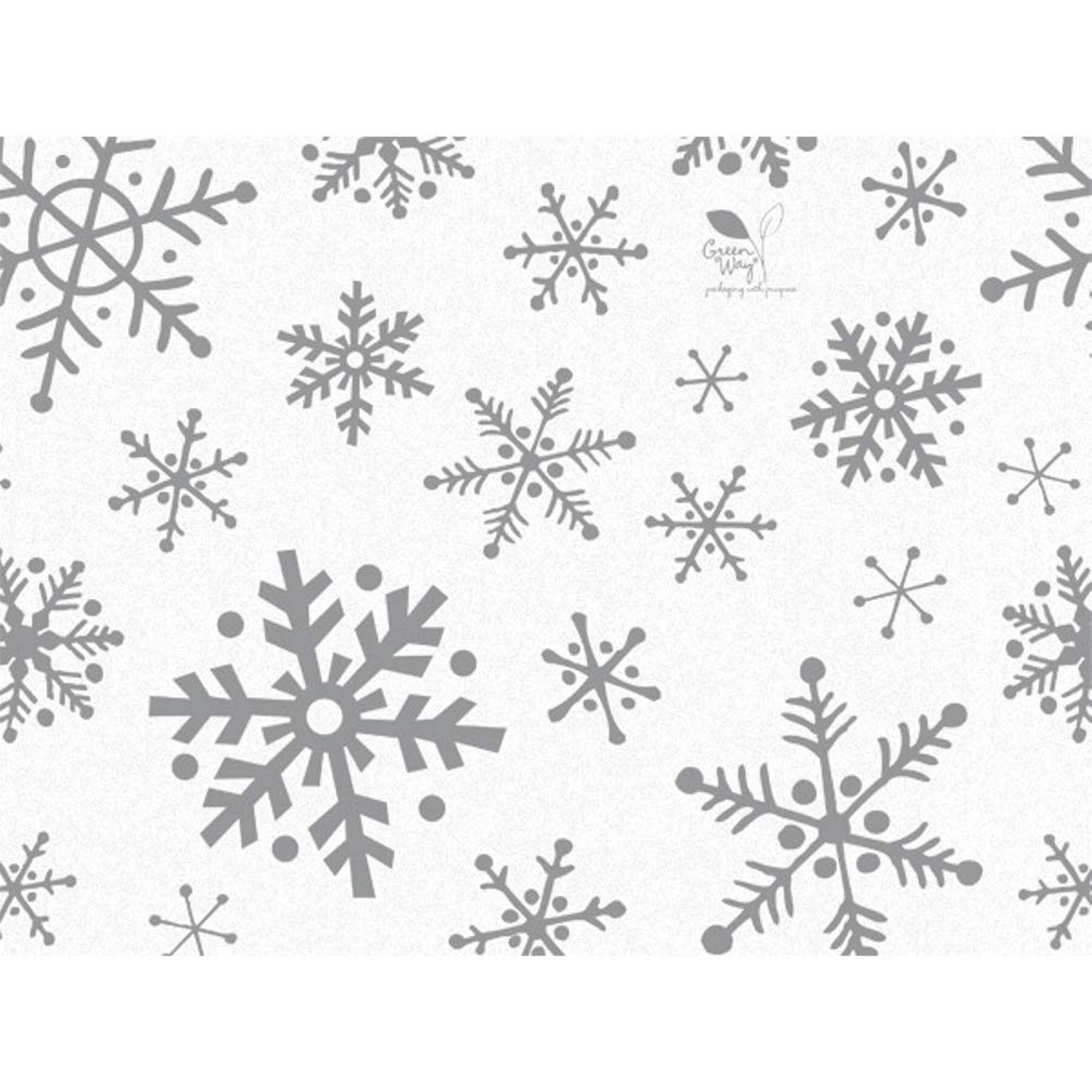 White/Silver Snowflakes Tissue Paper with Sparkle – Peony Garden Graphics
