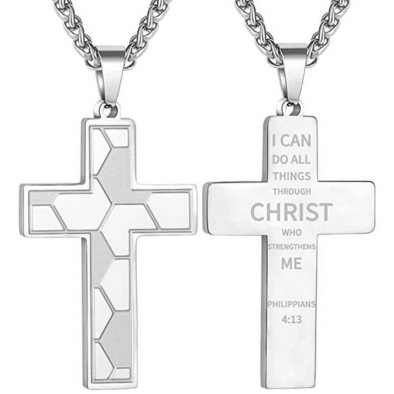 APSVO Silver Soccer Themed Cross Necklace for Men Boys Stuff Accessories Pendant Chain Christian Religious Birthday Jewelry Gifts Ideas Teen Kids Son Dad Team Game Day Sports Athlete Age