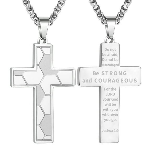 APSVO Silver Soccer Themed Cross Necklace for Men Boys Stuff Accessories Pendant Chain Christian Religious Birthday Jewelry Gifts Ideas Teen Kids Son Dad Team Game Day Sports Athlete Age