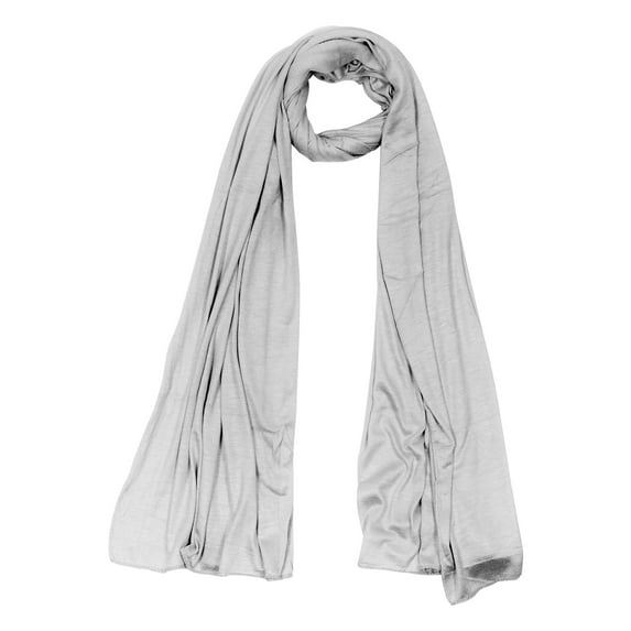 Silver Soft Stretch Lightweight Jersey Hijab Rectangle Women's Head Scarf