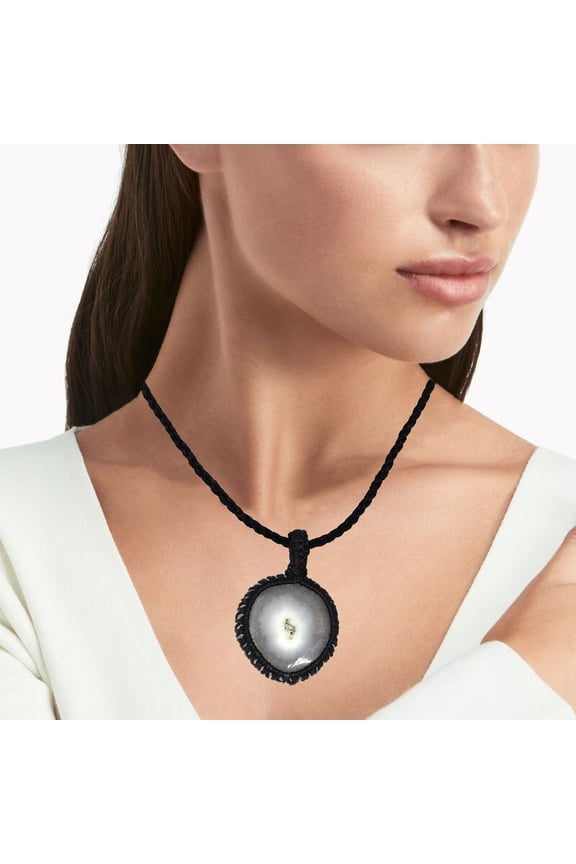 Silver Solar Drusy Gemstone Gift For Friend's Macrame Jewelry Pendant