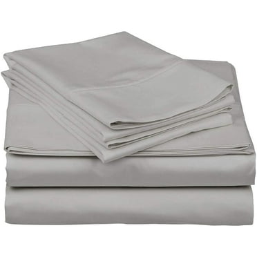 Silver Solid Queen (60"x 74") Size Sleeper Sofa Bed Sheet Set - Luxury 100% Egyptian Cotton - 800 Thread Count - Fits Mattresses Up to 5" Inches Deep Pocket