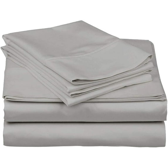 Silver Solid Queen XL (60"x 80") Size Sleeper Sofa Bed Sheet Set - Luxury 100% Egyptian Cotton - 800 Thread Count - Fits Mattresses Up to 5" Inches Deep Pocket