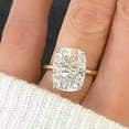 thumbnail image 1 of Silver Solitaire Ring 4Ct Cushion Cut Lab-Created Diamond Women's Engagement Ring 14K Yellow Gold Plated, 1 of 5