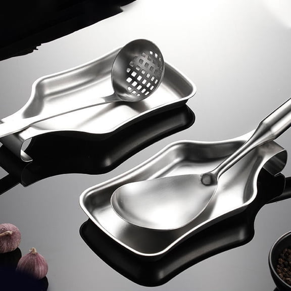 Silver Soup Spoon Holder Kitchen Utensils Holder with Heat Resistant Feature 1Set