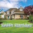 thumbnail image 1 of Silver Sparkle 18" Tall KG Happy Birthday Yard Sign Set - KG Letter Decorations - 13 Piece Set, 1 of 5