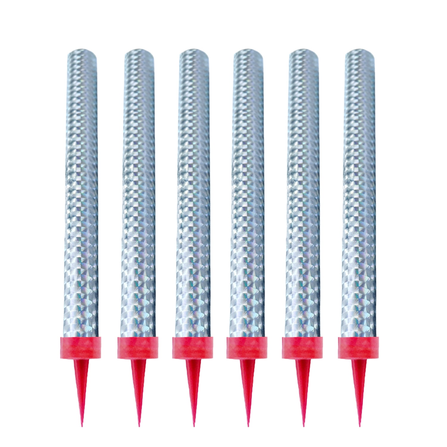 Silver Sparkling Party Candles, 6Pack for Birthday Christmas Party