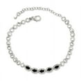 thumbnail image 1 of Silver Sparkly CZ Stone Summer Anklets For Women, 6"+2" Inch Adjustable Size, 1 of 1