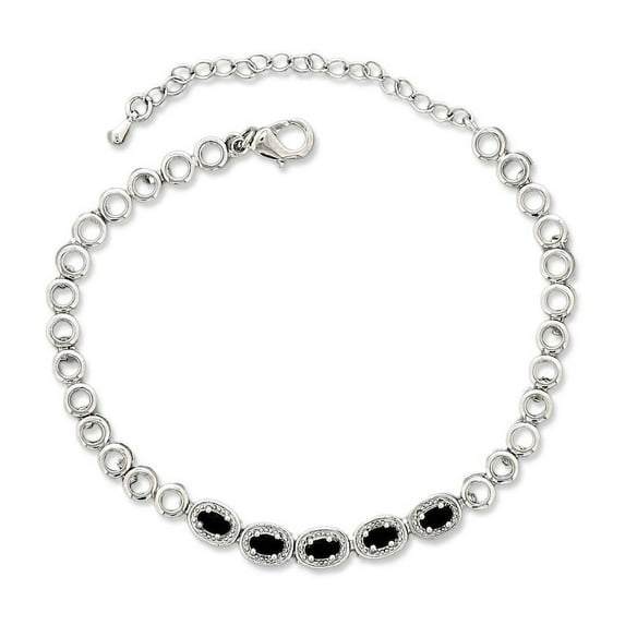 Silver Sparkly CZ Stone Summer Anklets For Women, 6"+2" Inch Adjustable Size