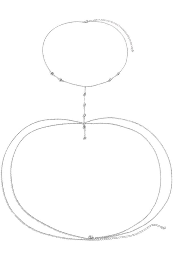 Silver Sparkly Rhinestone Body Chain Layered Crossover Bikini Bra Chest Jewelry Sexy Summer Beach Crystal Diamond Belly Waist Chains for Women Party Dresses Night Club Swimsuit Accessories