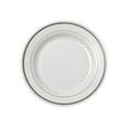 thumbnail image 1 of Party Source 7" Splendor White w/ Silver Border Salad Plastic Party Plates Case of 150, 1 of 1