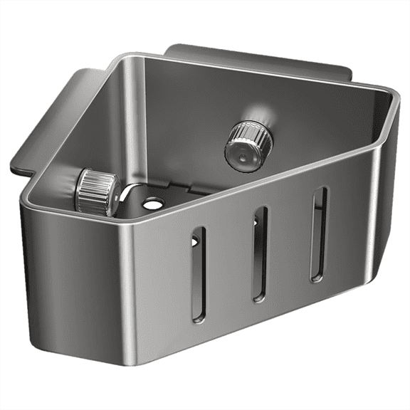 Silver Sponge Holder for Kitchen Sink, Aluminum Alloy Stainless Steel Sink Caddy Organizer Rustproof Kitchen Storage Rack for Seasoning, garlic，Sponge, Soap, Stopper, Brush