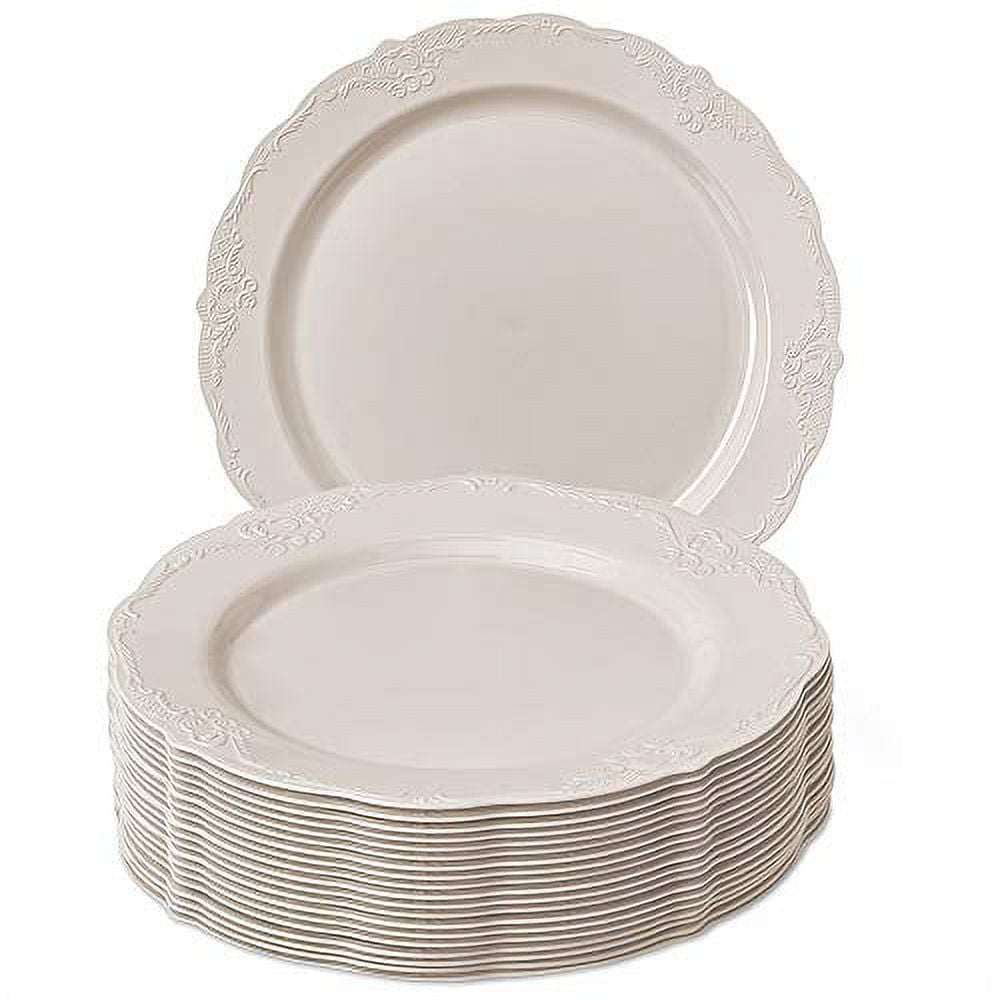 Silver Spoons DISPOSABLE DINNERWARE PLATES Cream 10 Salad Plates