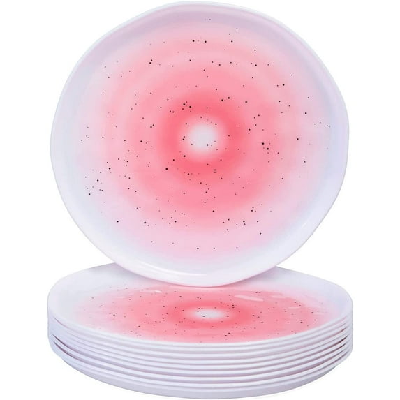 Silver Spoons Hammered Plastic Plates for Party, Heavy Duty Disposable Dinner Set, Dinner Plates (10.25"), Blush Mist (10 PC), Lava Collection