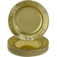 thumbnail image 1 of Silver Spoons Heavy Duty Disposable Plates - 10 inch Paper Plates - Metallic Gold Party Plates - 18 PC - Ruffled Collection, 1 of 3