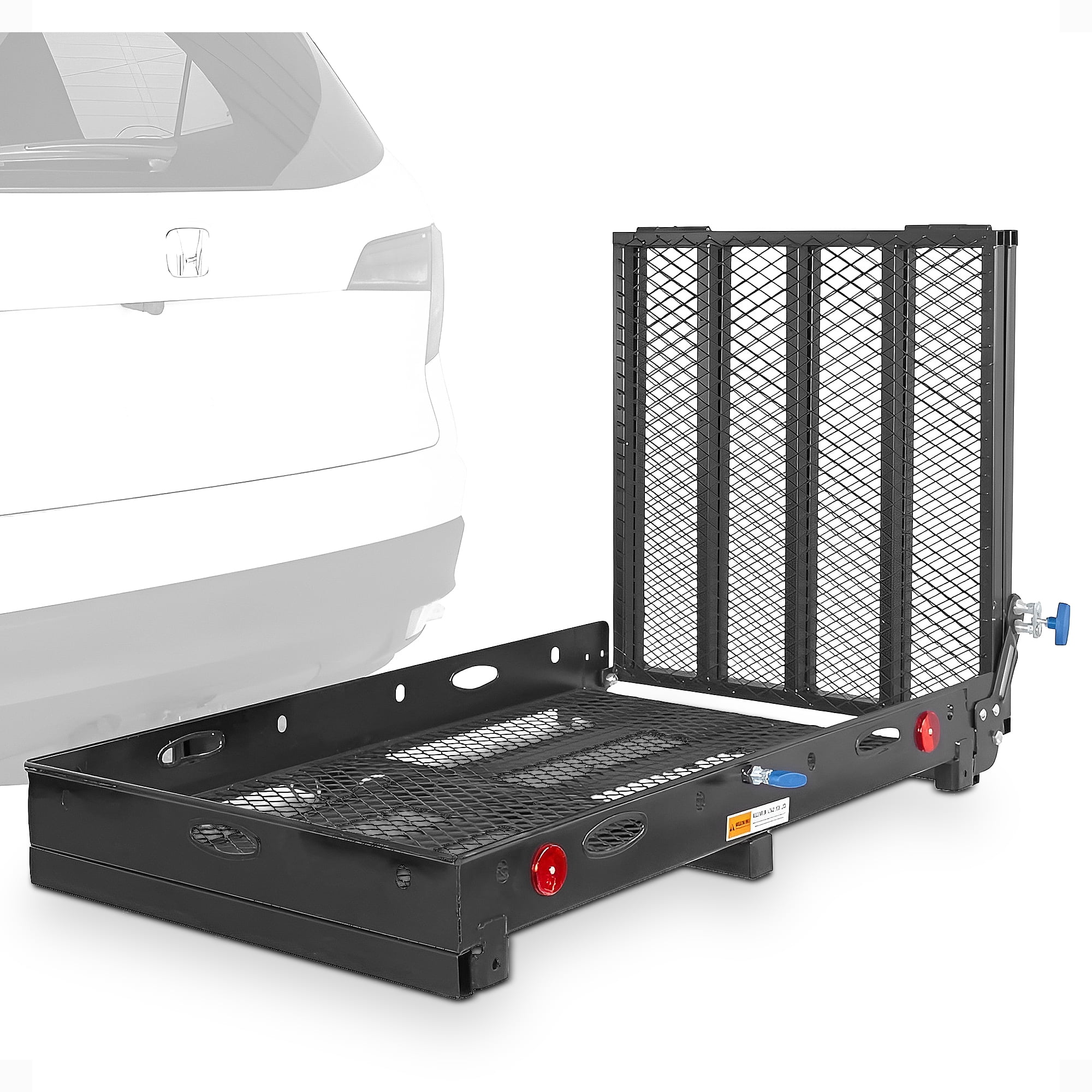 DISCOUNT RAMPS Silver Spring Folding Steel Scooter/Wheelchair Carrier, Ramp & Hitch Mount